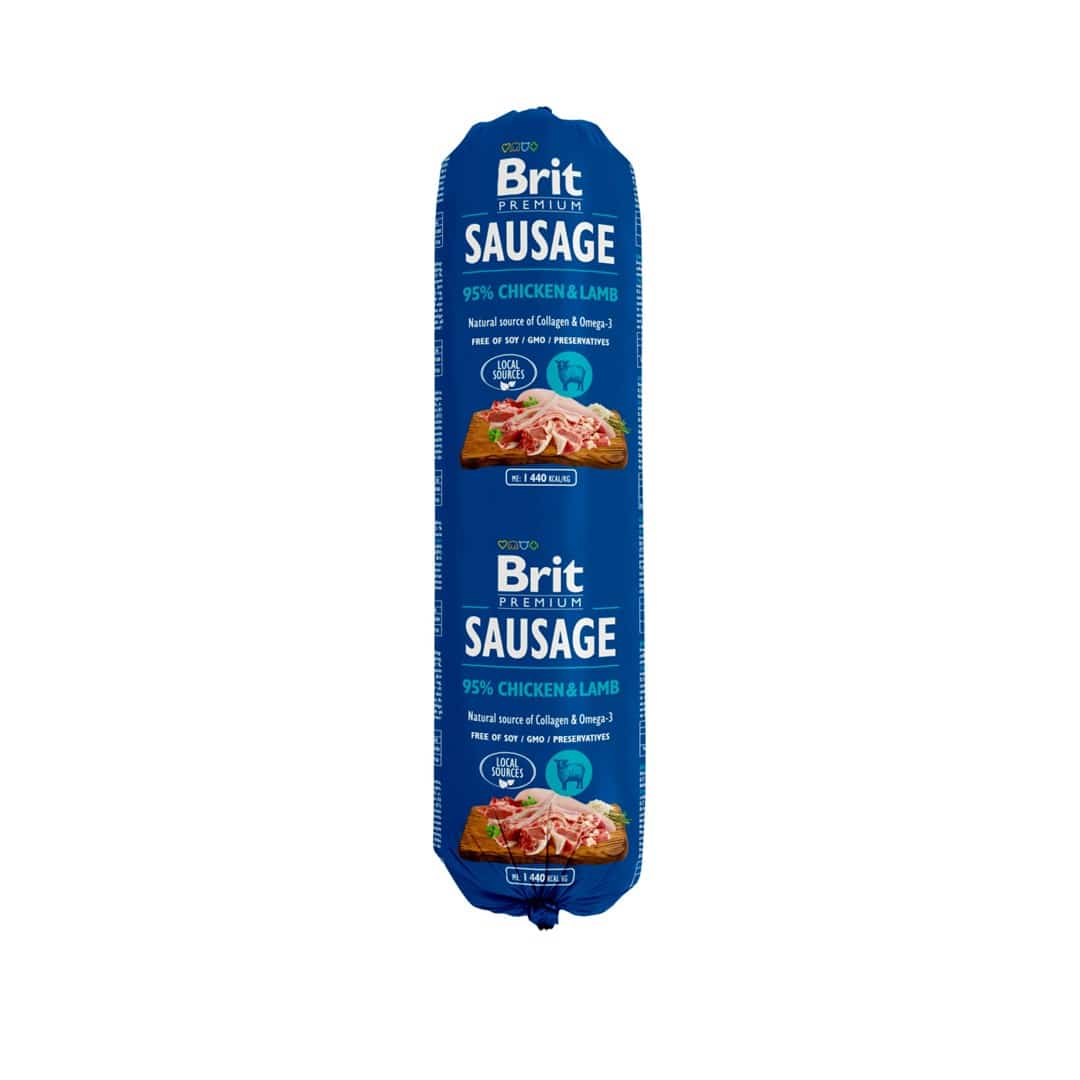 BRIT Premium Sausage Chicken Lamb Karma mokra dla psa 800g