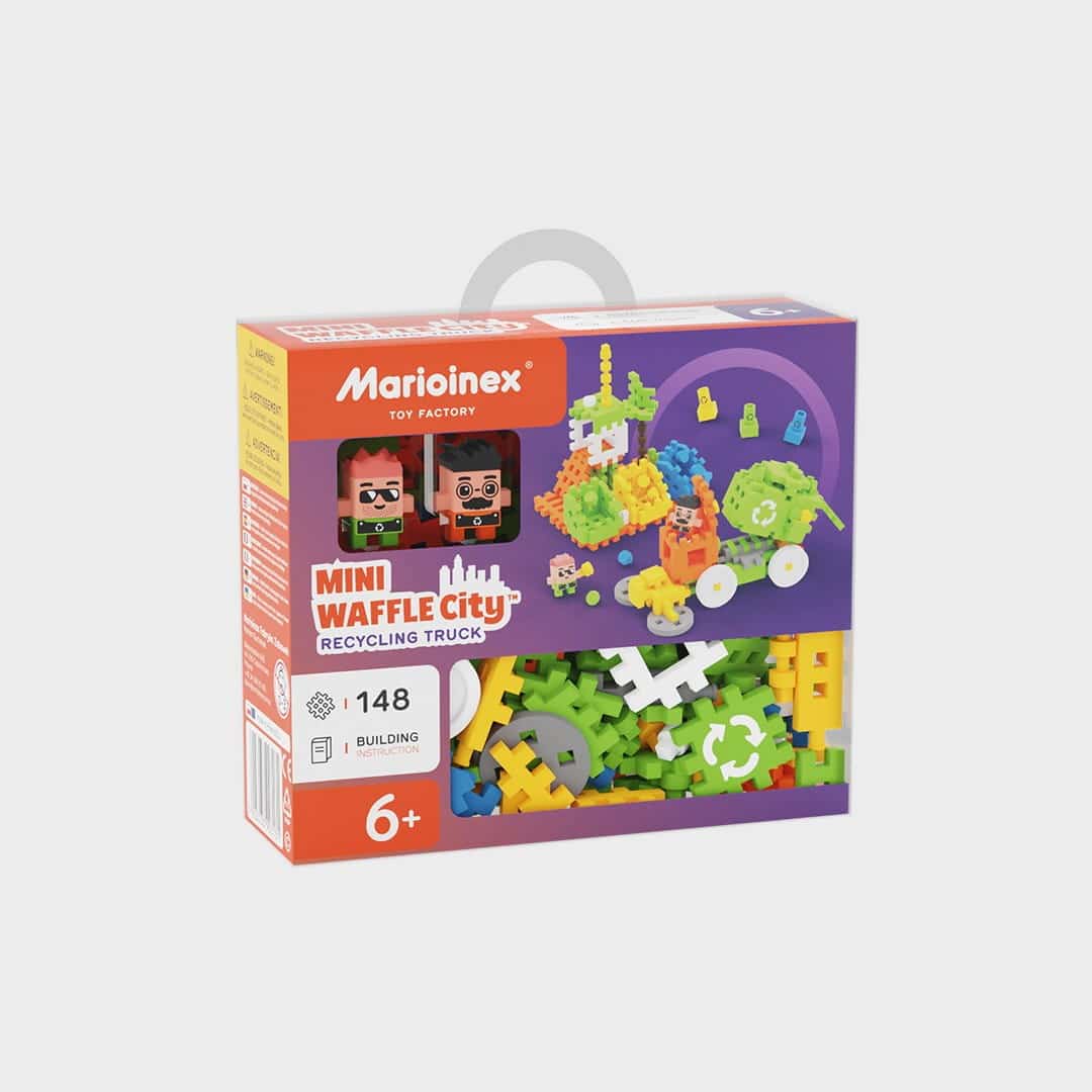 Klocki konstrukcyjne Marioinex Mini Waffle - City: Śmieciarka, 148 elementów