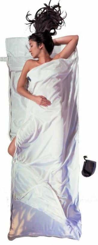 Wkładka do śpiwora z zamkniem dwukierunkowym Cocoon TravelSheet Coupler Silk/Cotton, natural