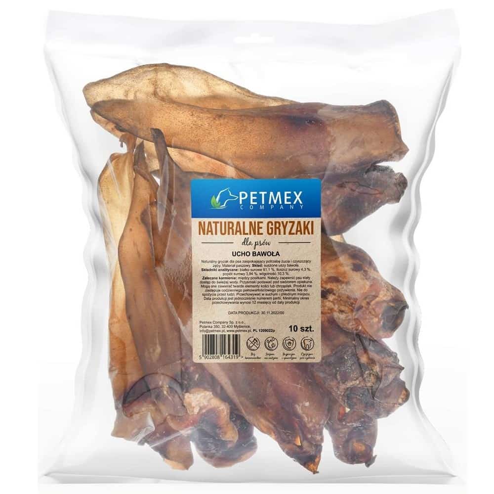 PETMEX Ucho bawoła z pierścieniem 10szt