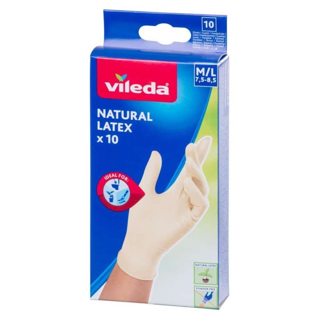 Rękawice lateksowe Vileda Natural Latex S/M 10 szt.