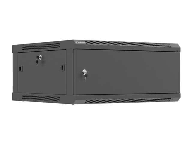 LANBERG SZAFA INSTALACYJNA RACK WISZĄCA 19" 4U 600X600 CZARNA DRZWI METALOWE (FLAT PACK)
