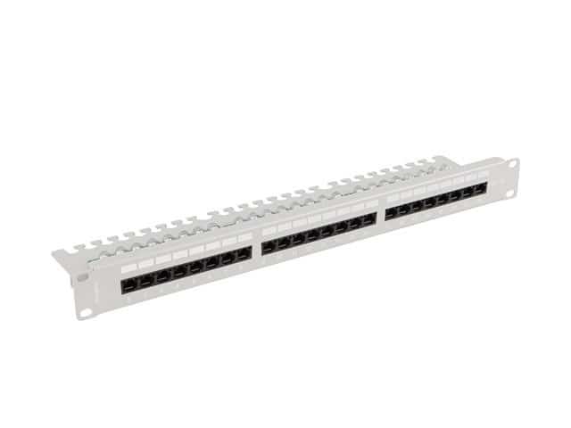 LANBERG PATCH PANEL 24 PORT 1U 19" KAT.5E UTP Z ORGANIZEREM KABLOWYM SZARY