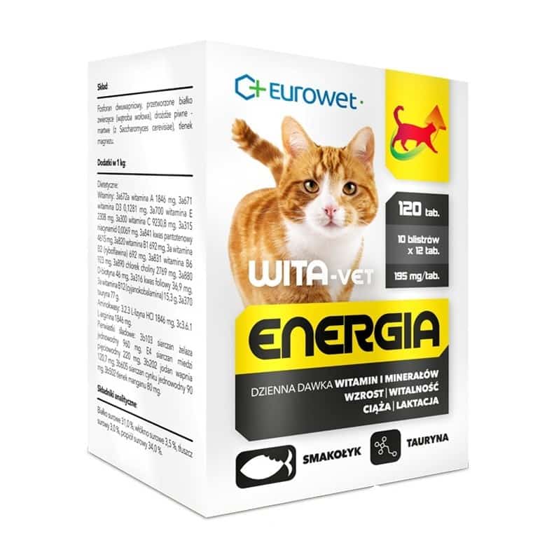 Eurowet Wita-Vet Energia Wsparcie wzrostu, ciąży i laktacji dla kota 120szt/10blistrów