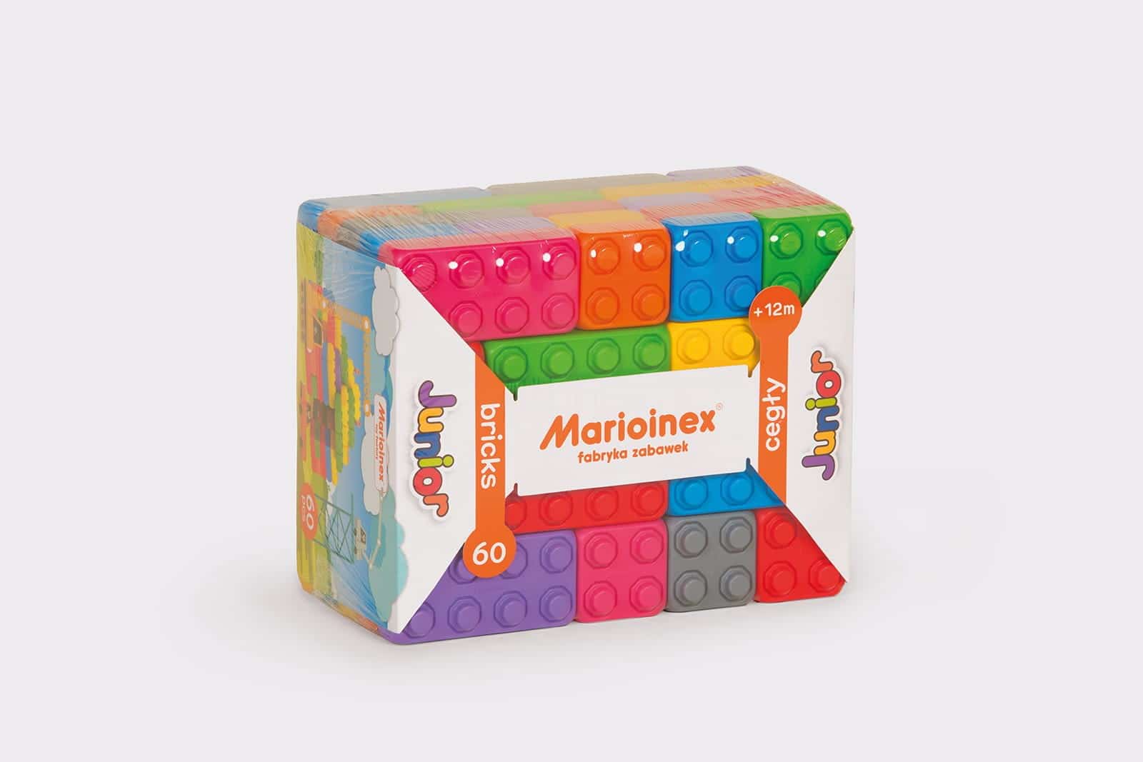 Klocki konstrukcyjne cegły Marioinex Junior, 60 elementów