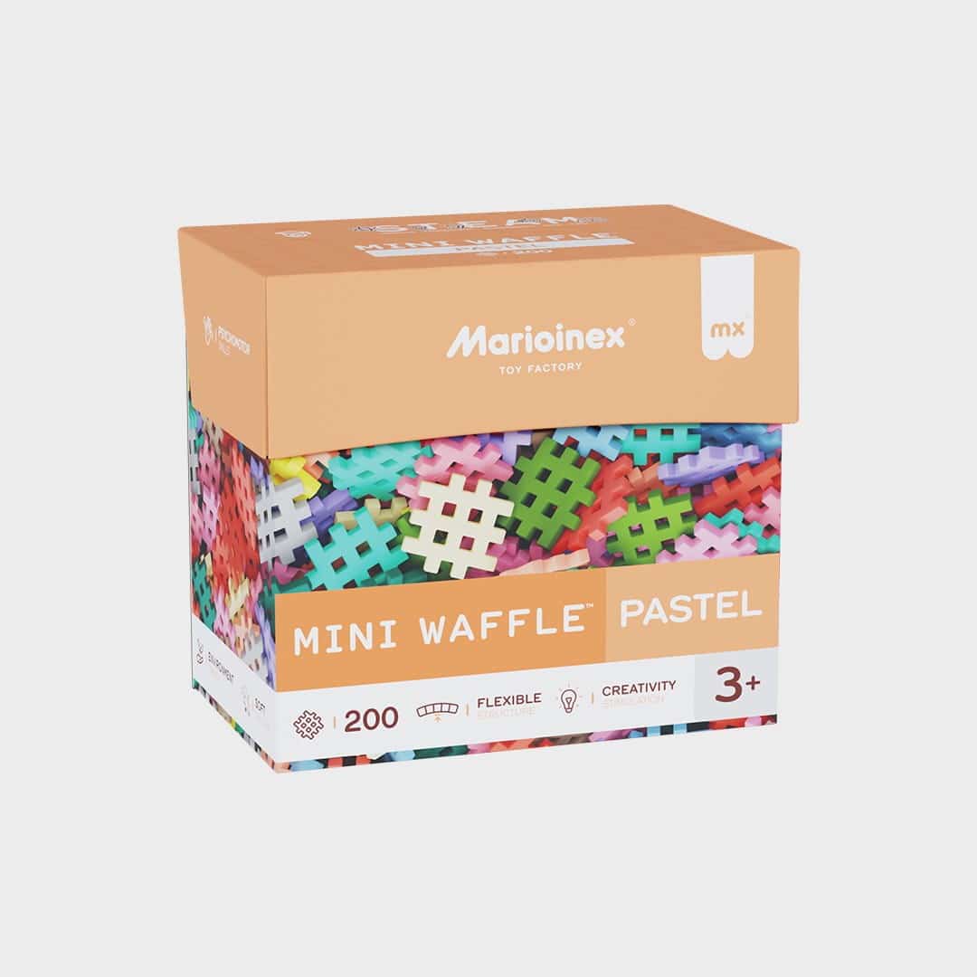 Klocki konstrukcyjne Marioinex Mini Waffle, 200 elementów pastelowe