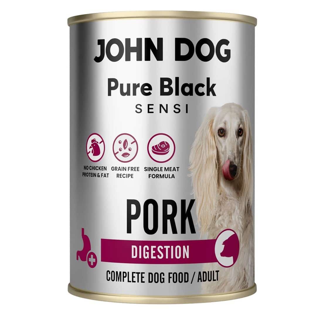 John Dog PURE BLACK SENSI DOROSŁY DIGESTION WIEPRZOWINA 400g