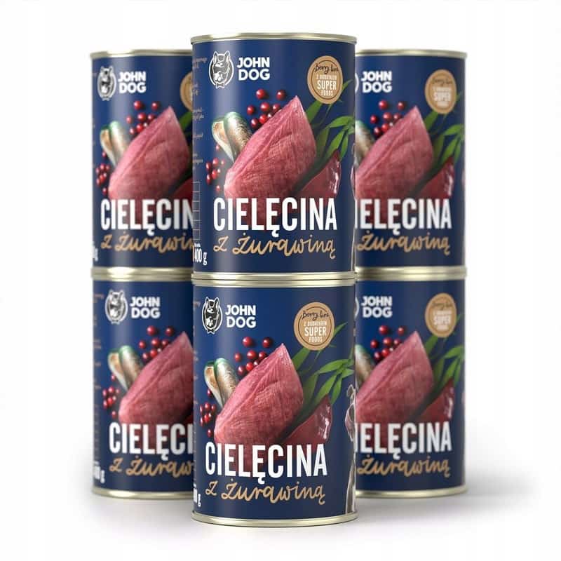 John Dog BERRY Adult cielęcina z żurawiną 400g*6