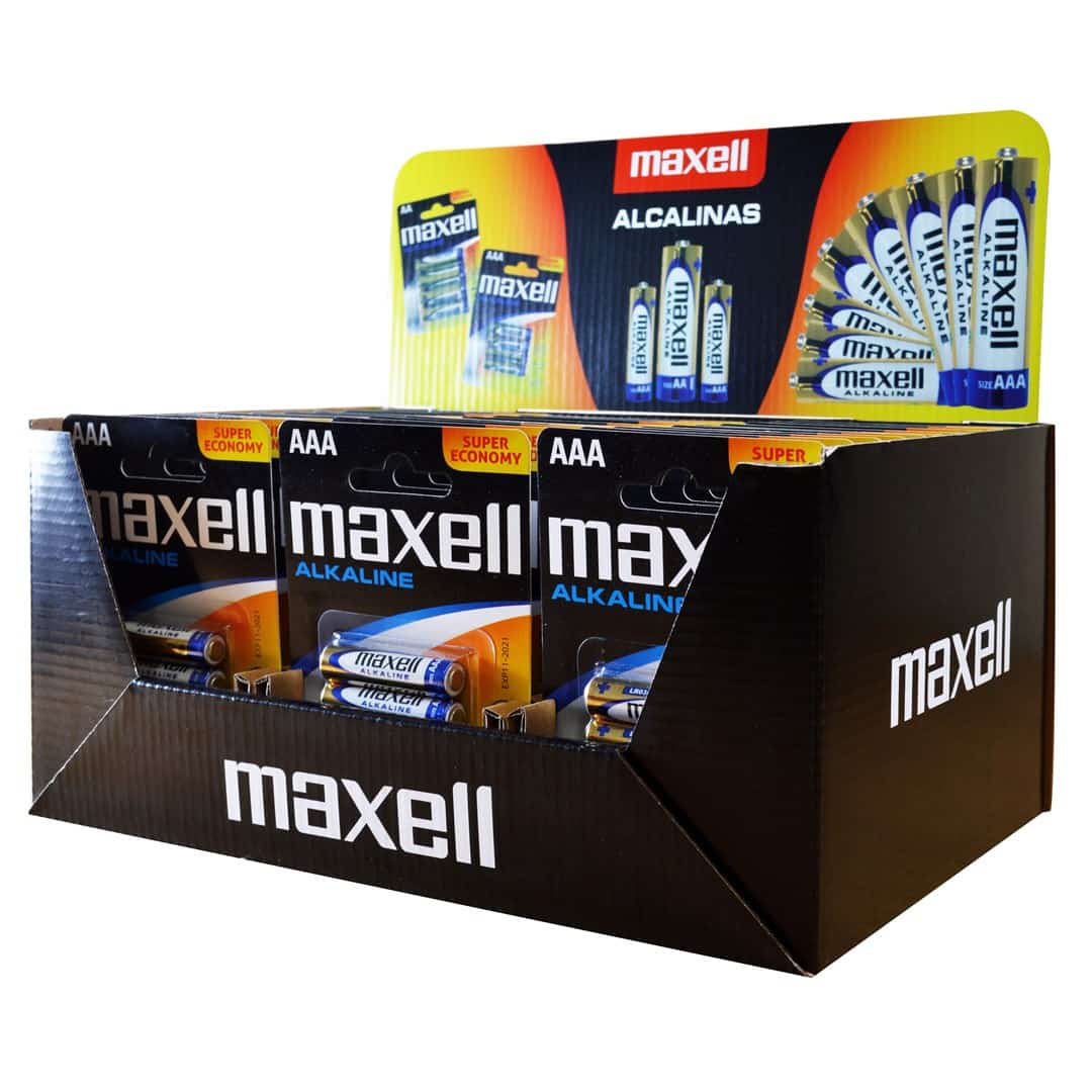 MAXELL ALKALINE LR03 AAA 4PK DISPLAY 30 blistry