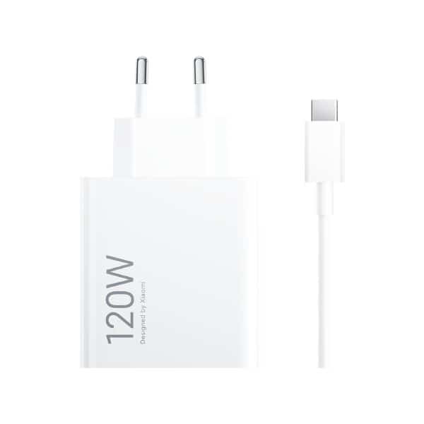 Ładowarka sieciowa Xiaomi 120W HyperCharge Combo (Type-A) EU Wall Charger, USB Type-A port, USB Type-C cable included (1 m), White