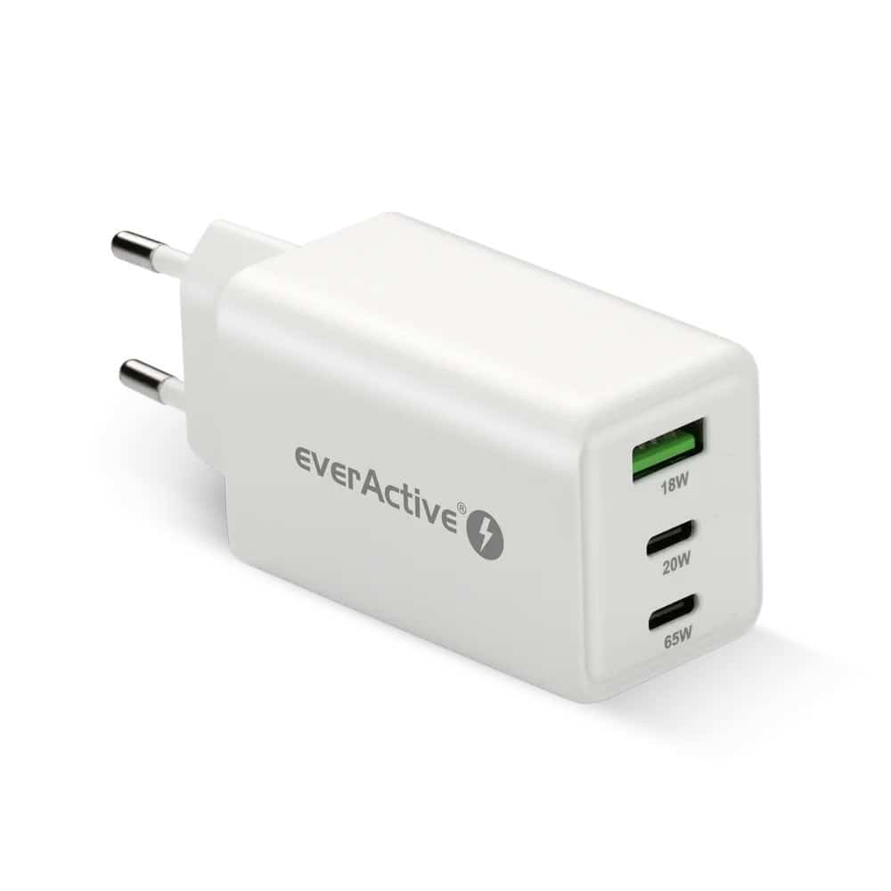 EVERACTIVE GAN 65W, 1xUSB, 2xUSB-C Quick Charge 4+