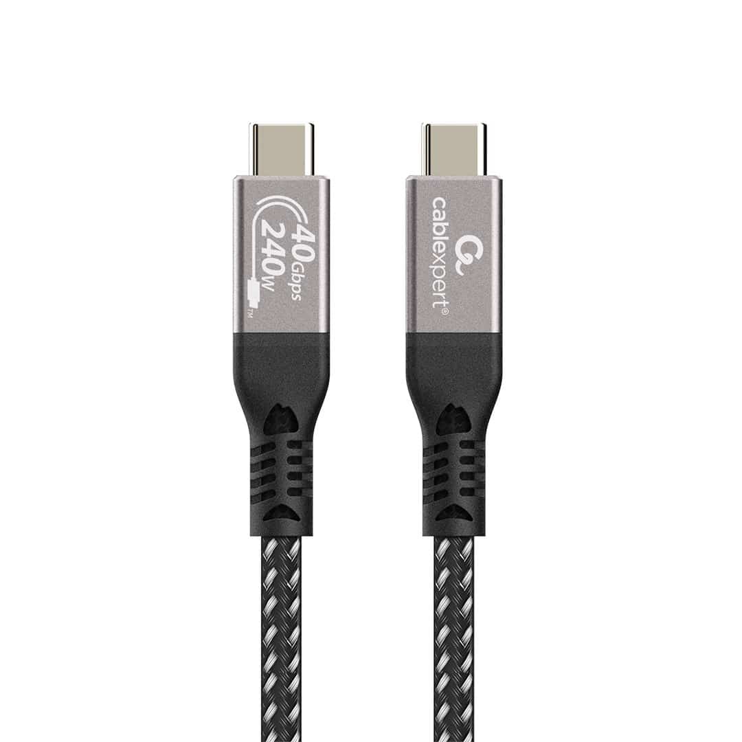 GEMBIRD KABEL DO ŁADOWANIA I TRANSMISJI DANYCH PREMIUM USB 4 TYPE-C 40 GB/S, 240 W, 0.3 M