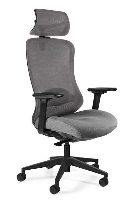 Fotel biurowy UNIQUE ADAPTA SK-6255H-CB-02-36 szary z zagłówkiem