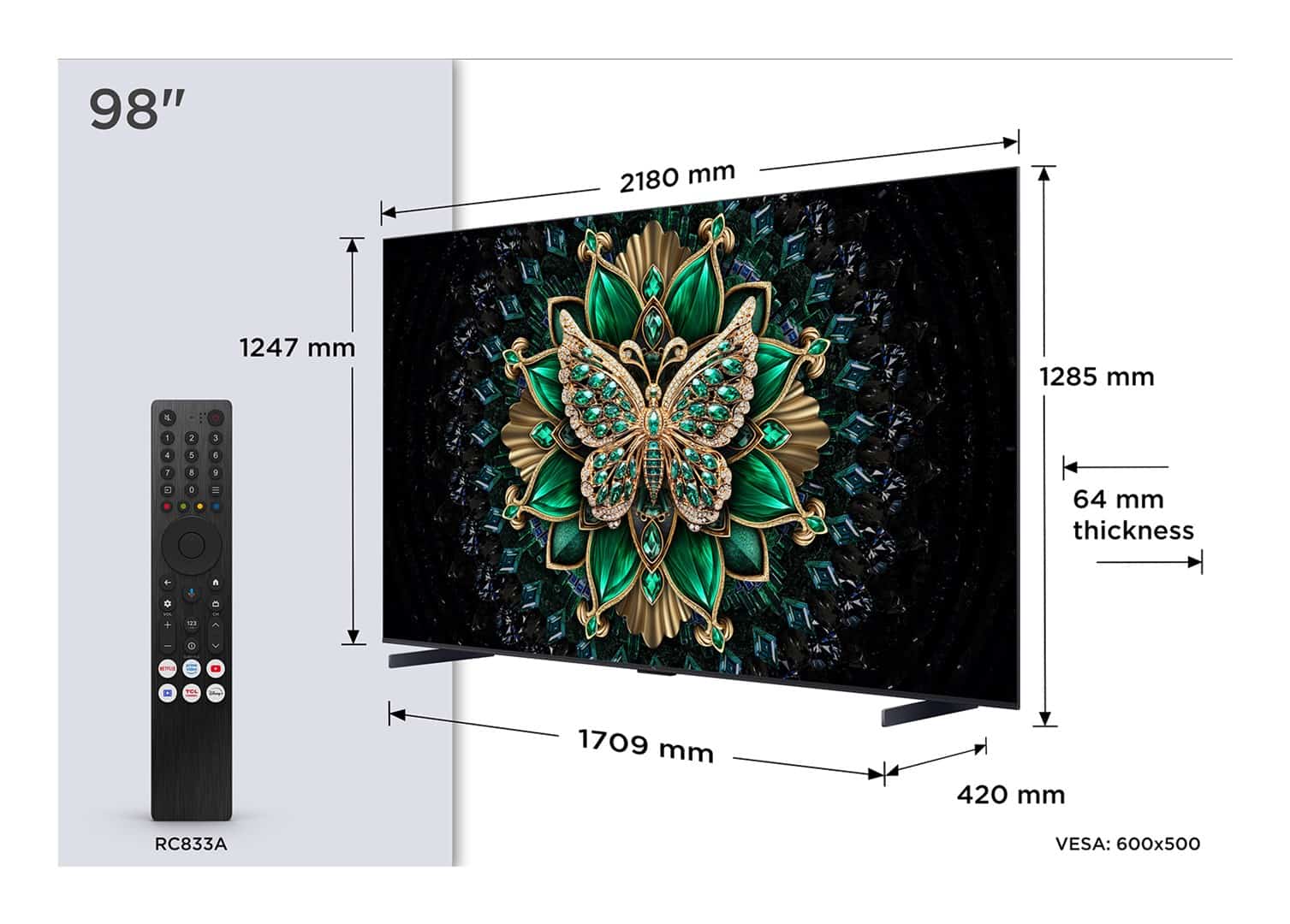 Telewizor 98" TCL 98C6K 4K MiniLED