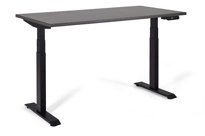 Biurko/Stolik z regulowaną wysokością UNIQUE ACTIVE I 14-C103W-B-140-YZ-13 czarny stelaż blat antracyt, 140X70 cm