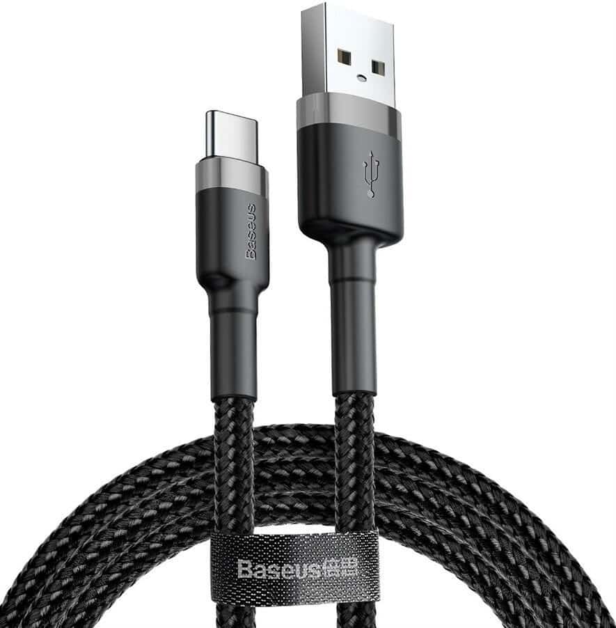 Kabel Baseus Cafule CATKLF-AG1 (USB 2.0 - USB typu C ; 0,50m; kolor ciemnoszary)