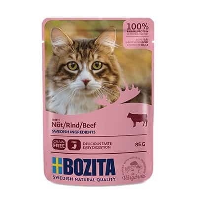 BOZITA Mięsne kawałki w sosie z wołowiną - saszetka dla kota - 85g
