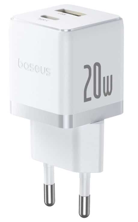 Ładowarka sieciowa Baseus Palm 20W USB-C USB-A - biała
