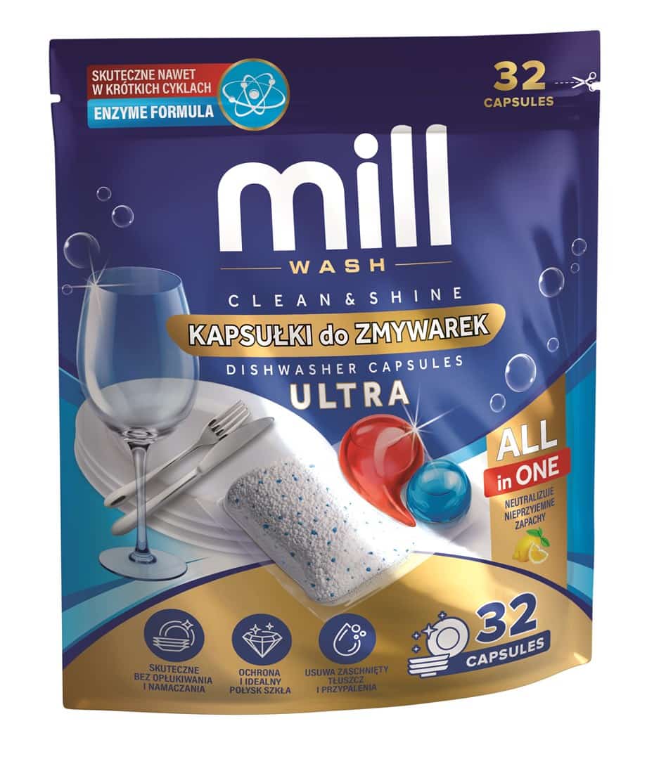 MILL Kapsułki do zmywarek CLEAN&SHINE ULTRA 32szt.  3K. D