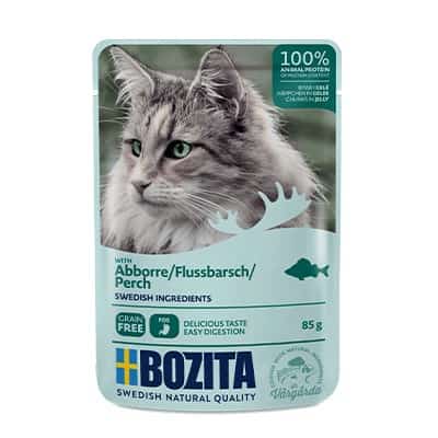 BOZITA Mięsne kawałki w galarecie z okoniem - saszetka dla kota - 85g