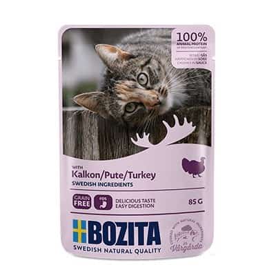 BOZITA Mięsne kawałki w sosie z indykiem - saszetka dla kota - 85g