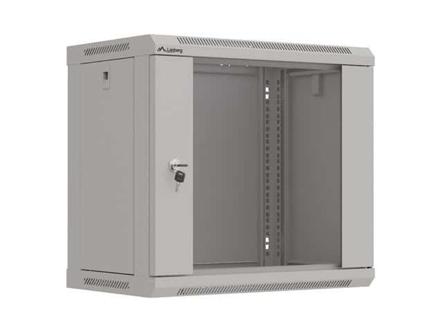 LANBERG SZAFA INSTALACYJNA RACK WISZĄCA 19" 9U 540X350 SZARA DRZWI PRZESZKLONE  (FLAT PACK)