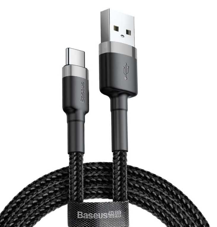 BASUES KABEL USB DO USB-C CAFULE 2A (SZARO-CZARNY)