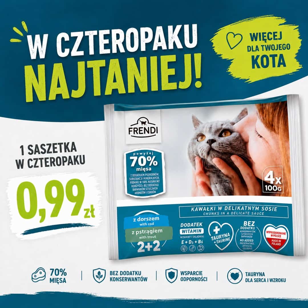 Frendi dorsz i pstrąg w sosie mokra karma dla kota 4x100g
