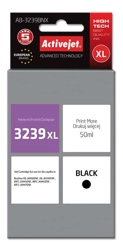 Activejet AB-3239BNX Tusz (zamiennik Brother LC3239XLBK; Supreme; 50 ml; czarny)