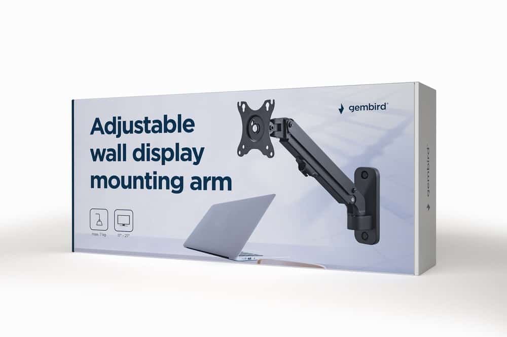GEMBIRD ŚCIENNE REGULOWANE RAMIĘ/UCHWYT NA MONITOR 17-27, VESA 100X100MM, DO 7 KG (OUTLET)