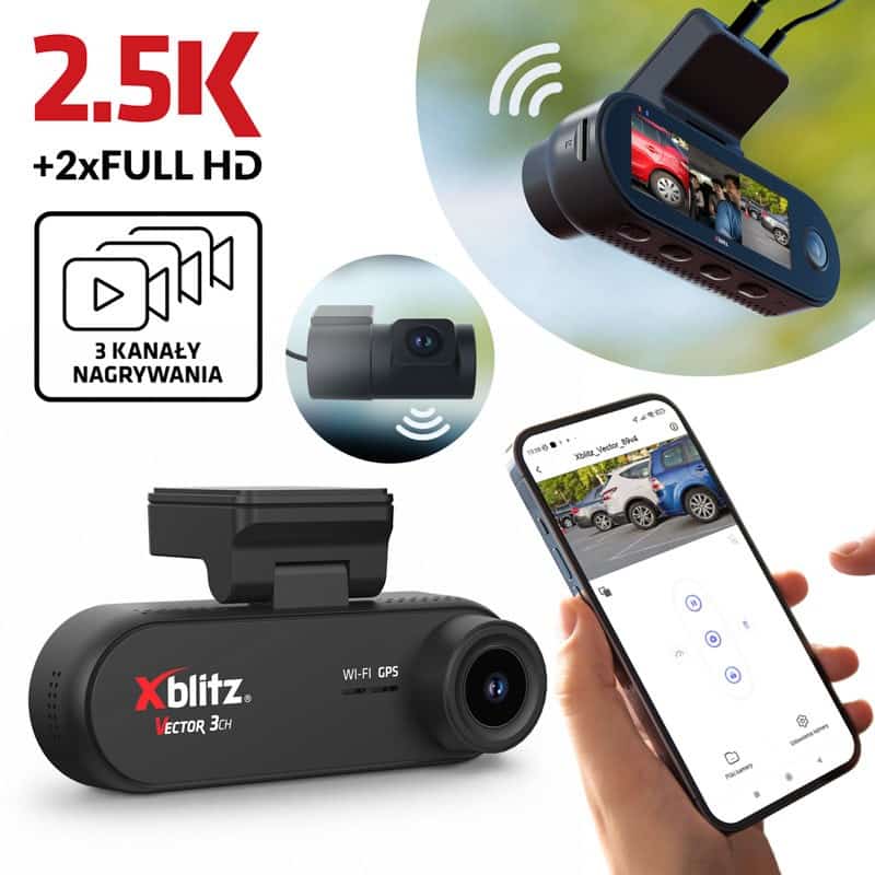 XBLITZ WIDEOREJESTRATOR 3-KANAŁOWY VECTOR 3CH