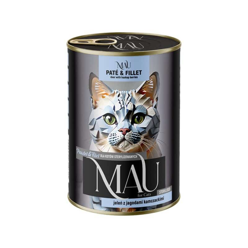 Mau P&F jeleń z jagodami kamczackimi - kar.dla kota steryliz. 400g