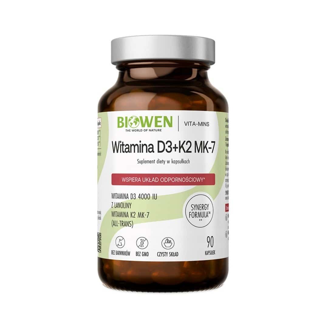 BIOWEN Witaminy D3+K2MK7 w kapsułkach - 90kaps.