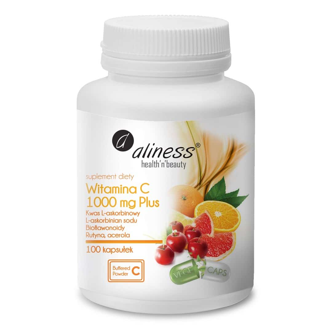 Witamina C 1000 mg PLUS, Aliness, 100 kapsułek wegańskich