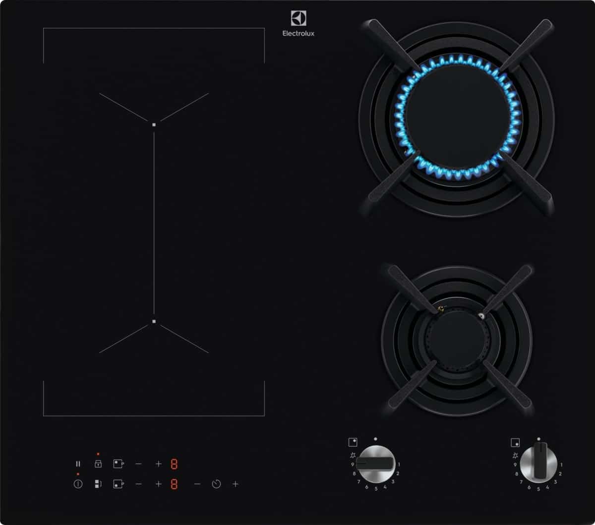Płyta indukcyjno-gazowa ELECTROLUX KDI641723K 60 cm | 2 pola indukcyjne + 2 palniki | PowerBoost | zapłon elektryczny | czarny (OUTLET)