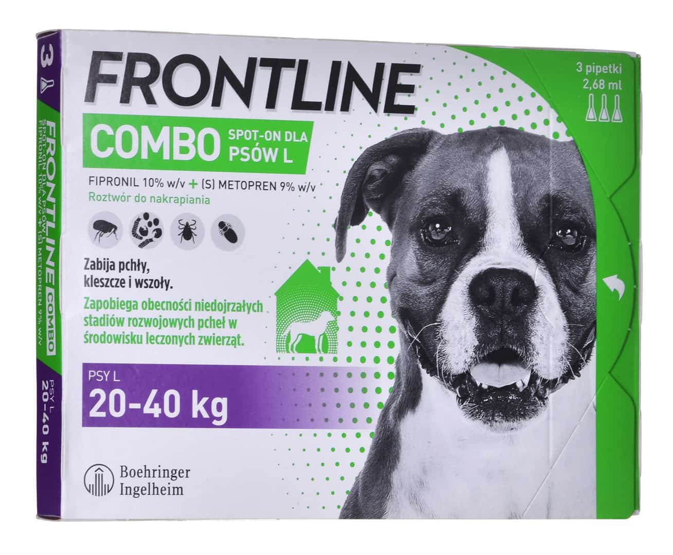FRONTLINE Combo Spot-on L - Krople przeciw pasożytom dla psa -  3 x 2,68 ml