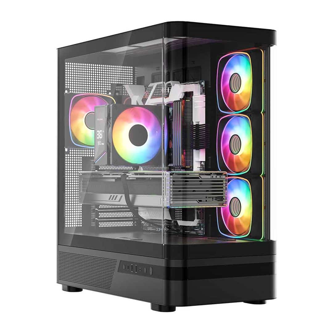 MODECOM OBUDOWA VOLCANO AQ 100 ARGB MIDI CZARNA