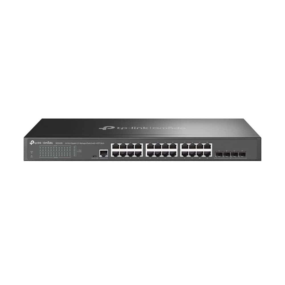 SWITCH TP-Link zarządzalny L2 JetStream, SG3428, 24 porty 10/100/1000 Mb/s, 4 sloty SFP