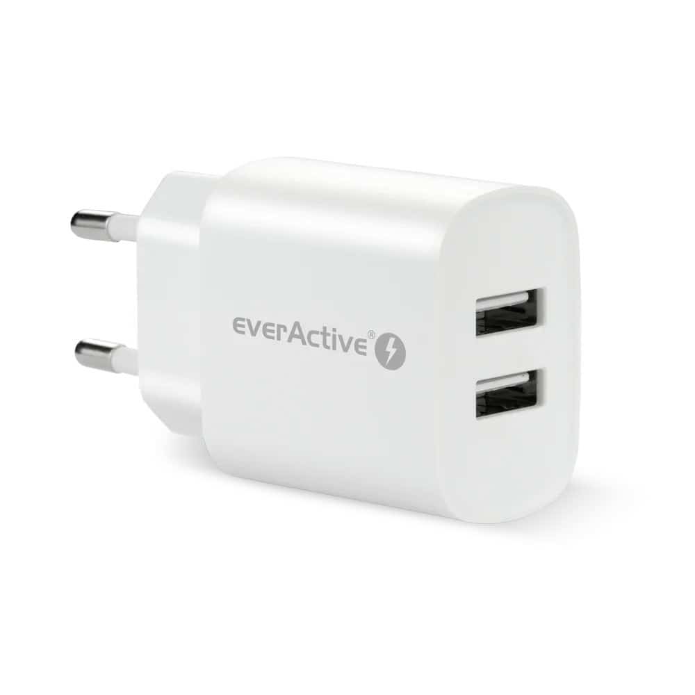 EVERACTIVE ŁADOWARKA SIECIOWA 2XUSB 2,4A BIAŁA SC-220