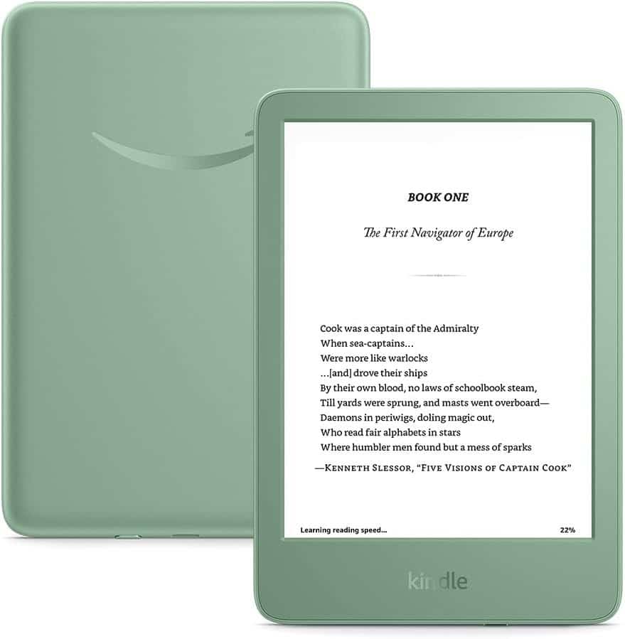 Czytnik e-booków New Kindle (11th Generation) - 2024 release 6” glare-free 16GB Wi-Fi (Ad-supported) Matcha (WYPRZEDAŻ)