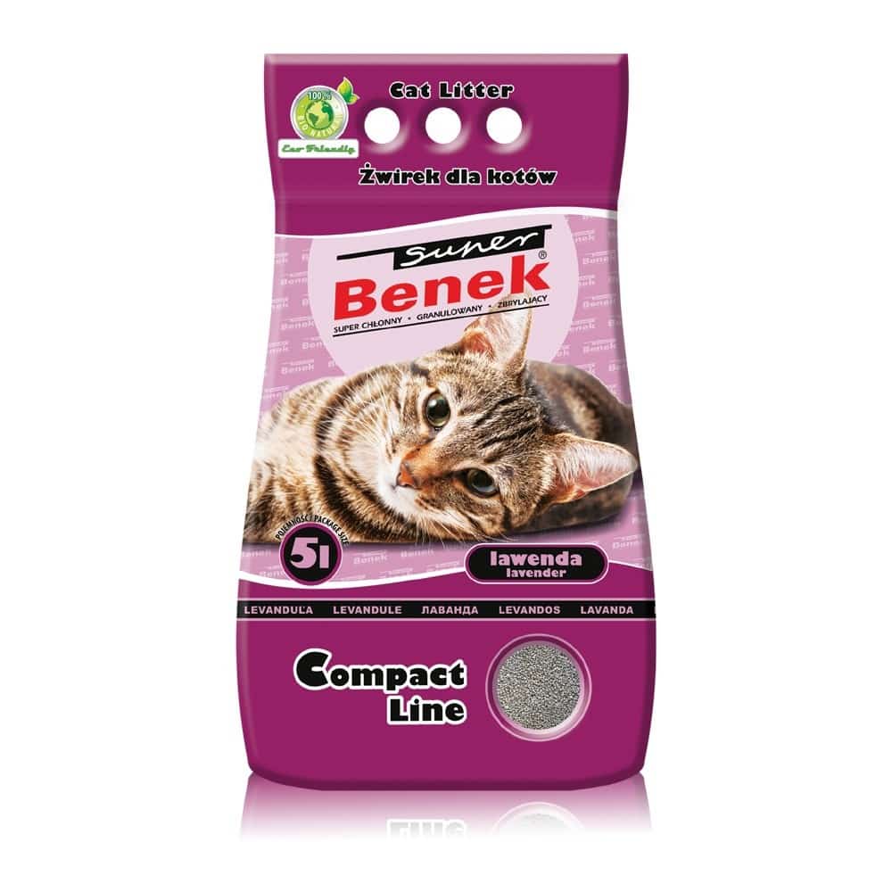 CERTECH Super Benek Compact Lawenda - żwirek dla kota zbrylający 5l (WYPRZEDAŻ)