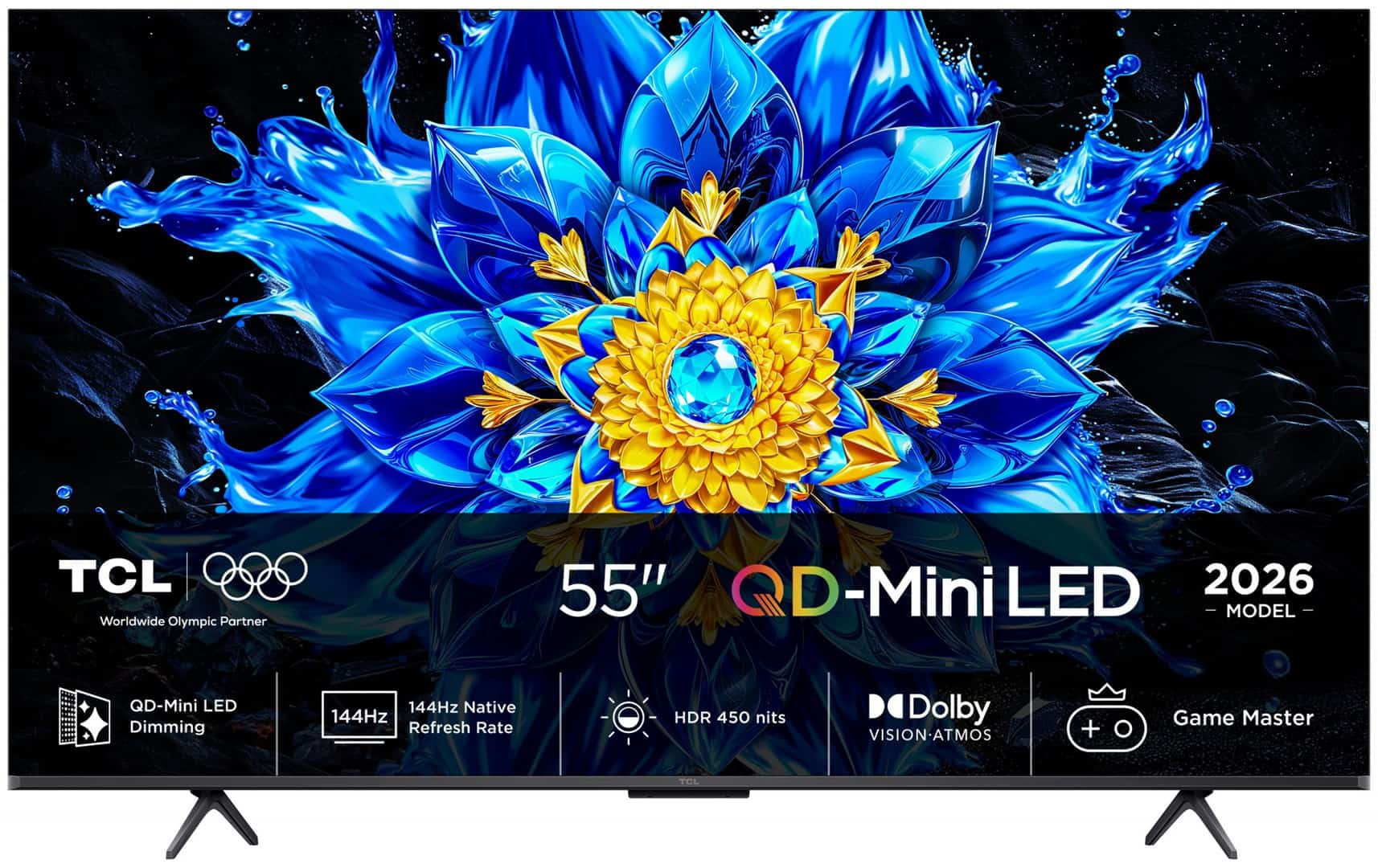 Telewizor TCL 55P8L QLED 55" 4K Ultra HD 144Hz Google TV Dolby Atmos Czarny (OUTLET)