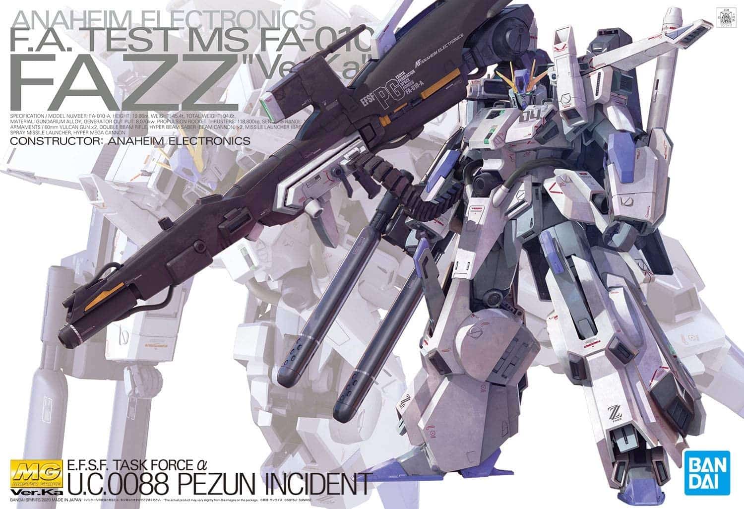 Figurka kolekcjonerska Bandai MG 1/100 FAZZ Ver.Ka