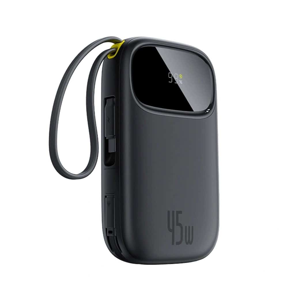 Powerbank Baseus EnerFill FC31 QPow3 20000mAh 45W z wyświetlaczem z kablami USB-C i Lightning - czarny