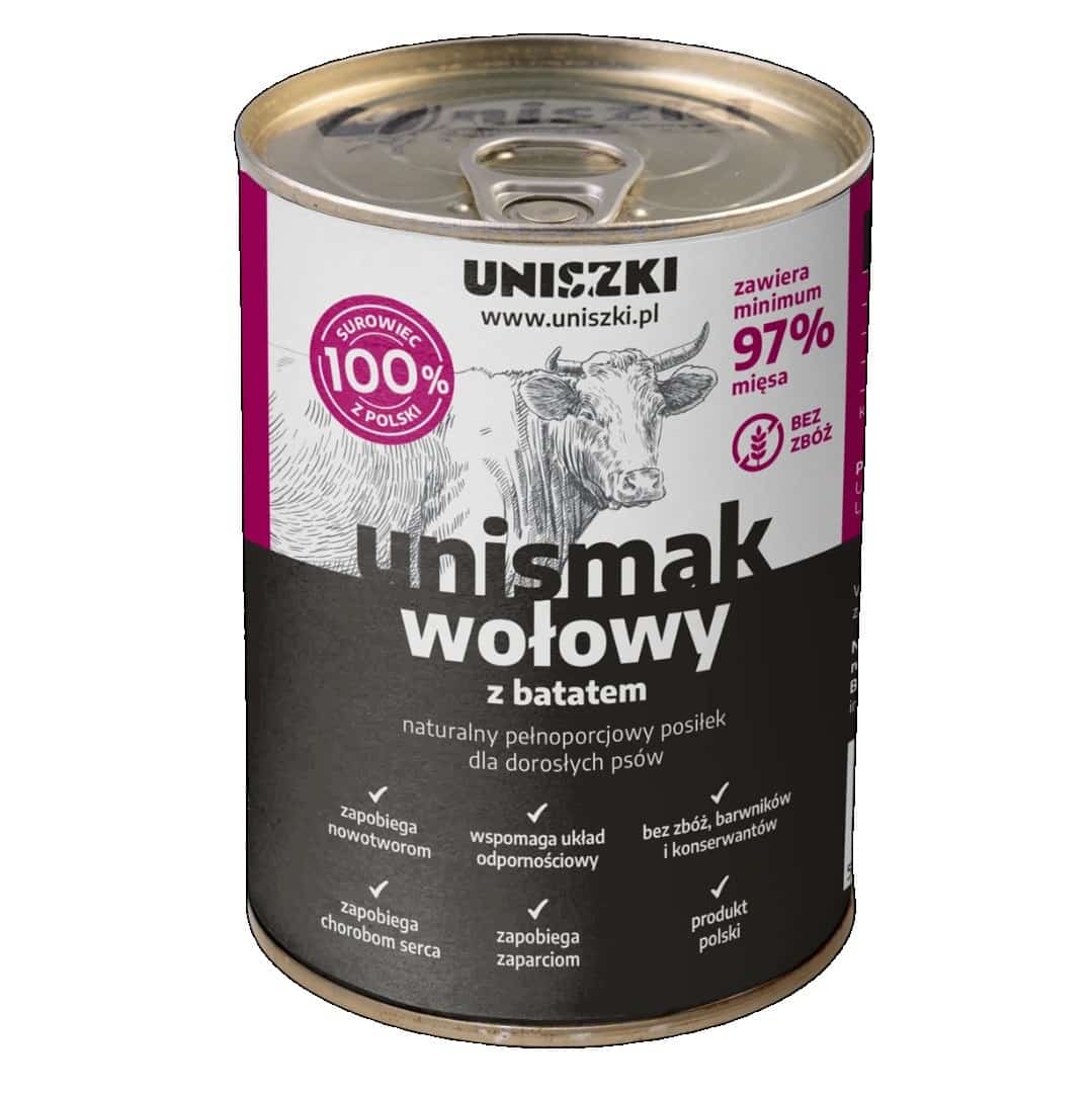 Mokra karma dla psa Uniszki Unismak Wołowina 400g