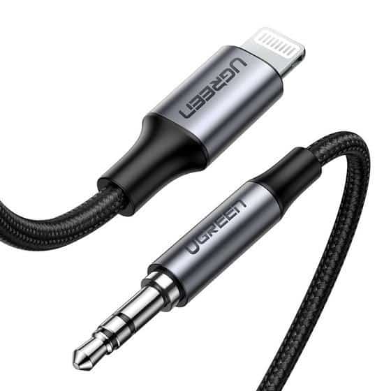 Ugreen  kabel przewód audio AUX MFI Lightning - 3,5 mm mini jack 1 m szary