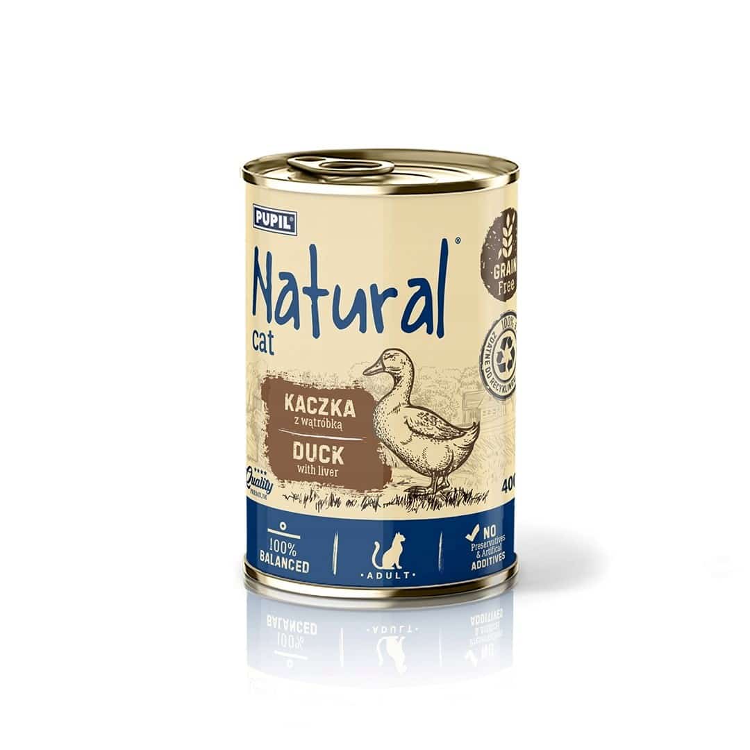 Mokra karma dla kotów NATURAL Kaczka z wątróbką 400g