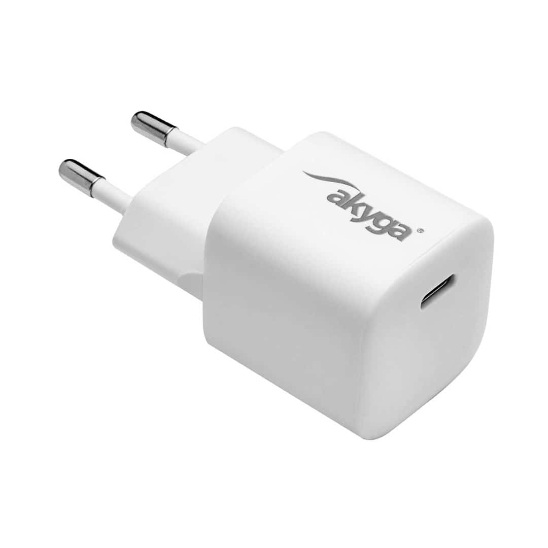 Ładowarka sieciowa AKYGA 25W USB-C PD GAN, biała (AK-CH-22)