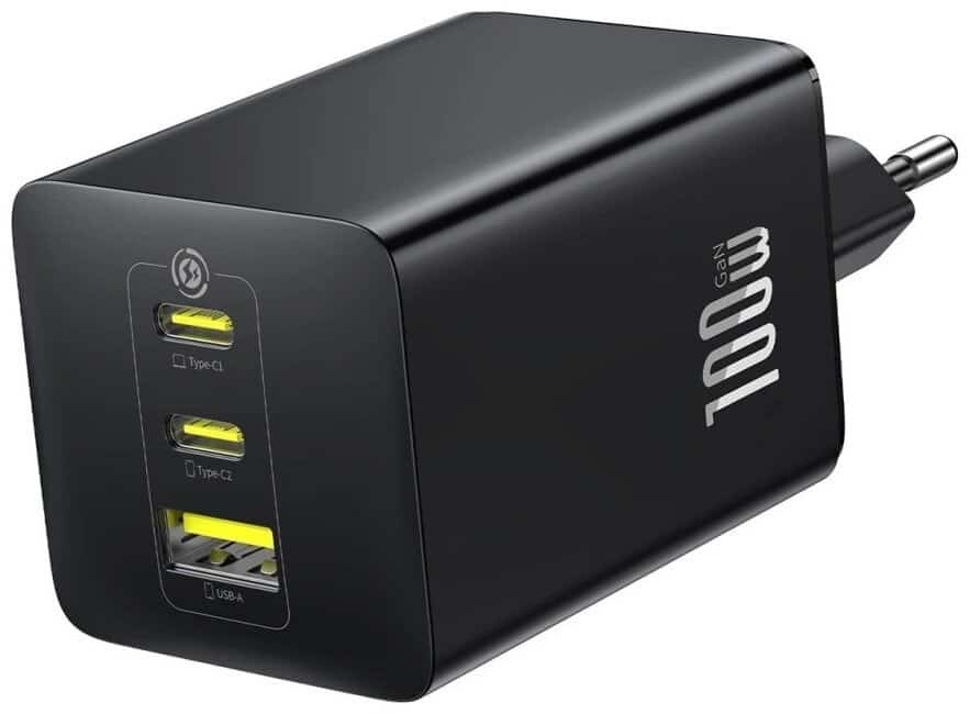 Ładowarka sieciowa Baseus EnerFill FE11 100W 2 x USB-C + USB-A - czarna