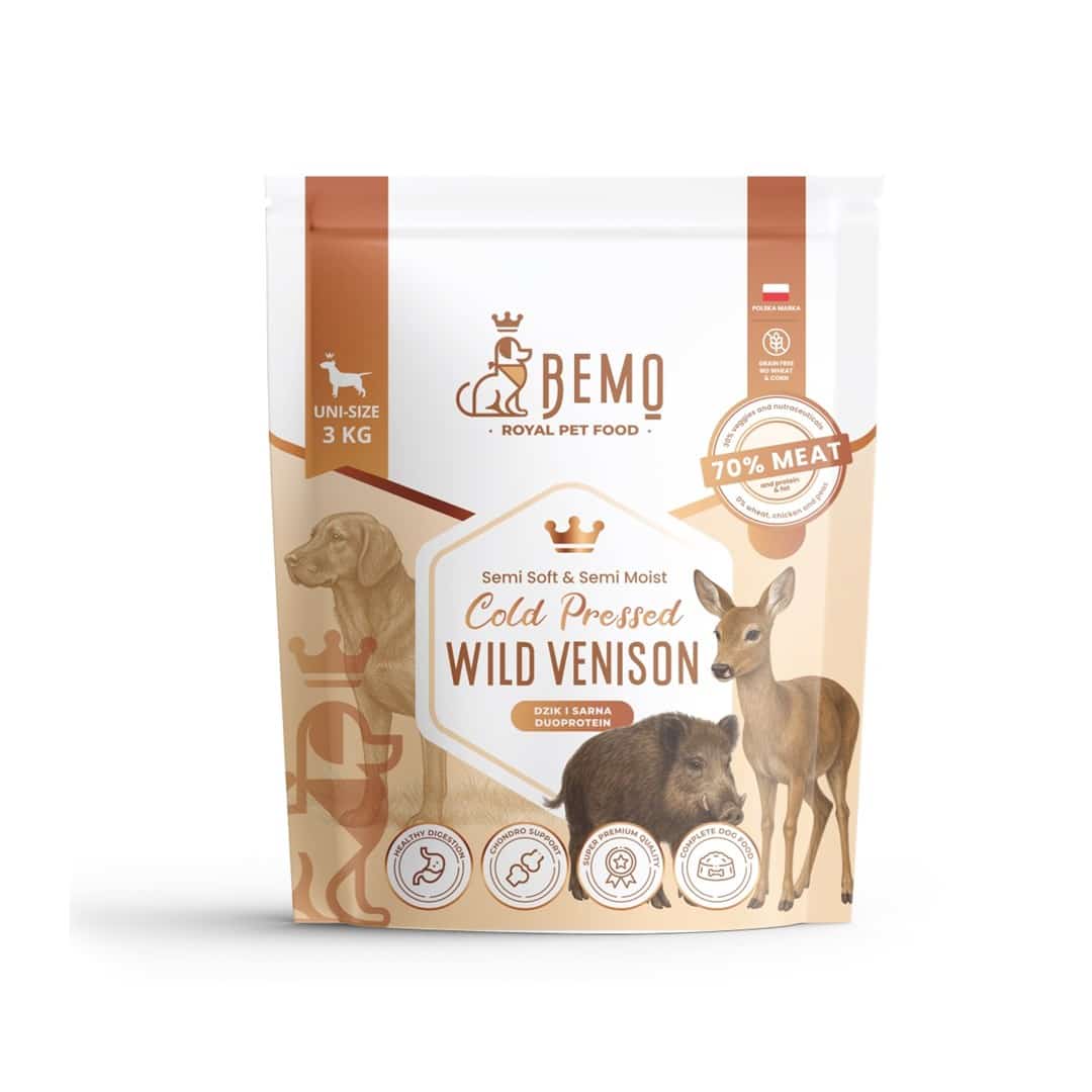 Bemo Cold Pressed Wild Venison - karma tłoczona na zimno dla psów z dziczyzną i sarniną 3kg